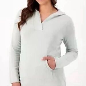 NWT Barefoot Dreams Bonefire Sun Bleached CottonWomen's Soft Sage Hoodie -Large